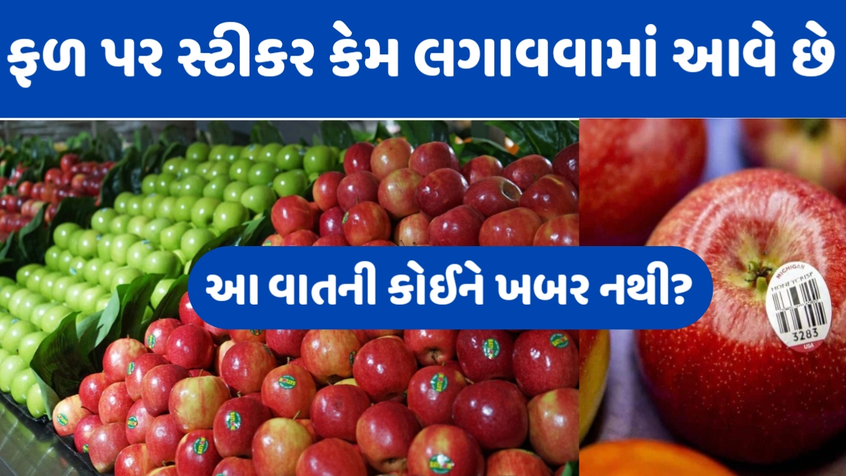 Stickers placed on fruit